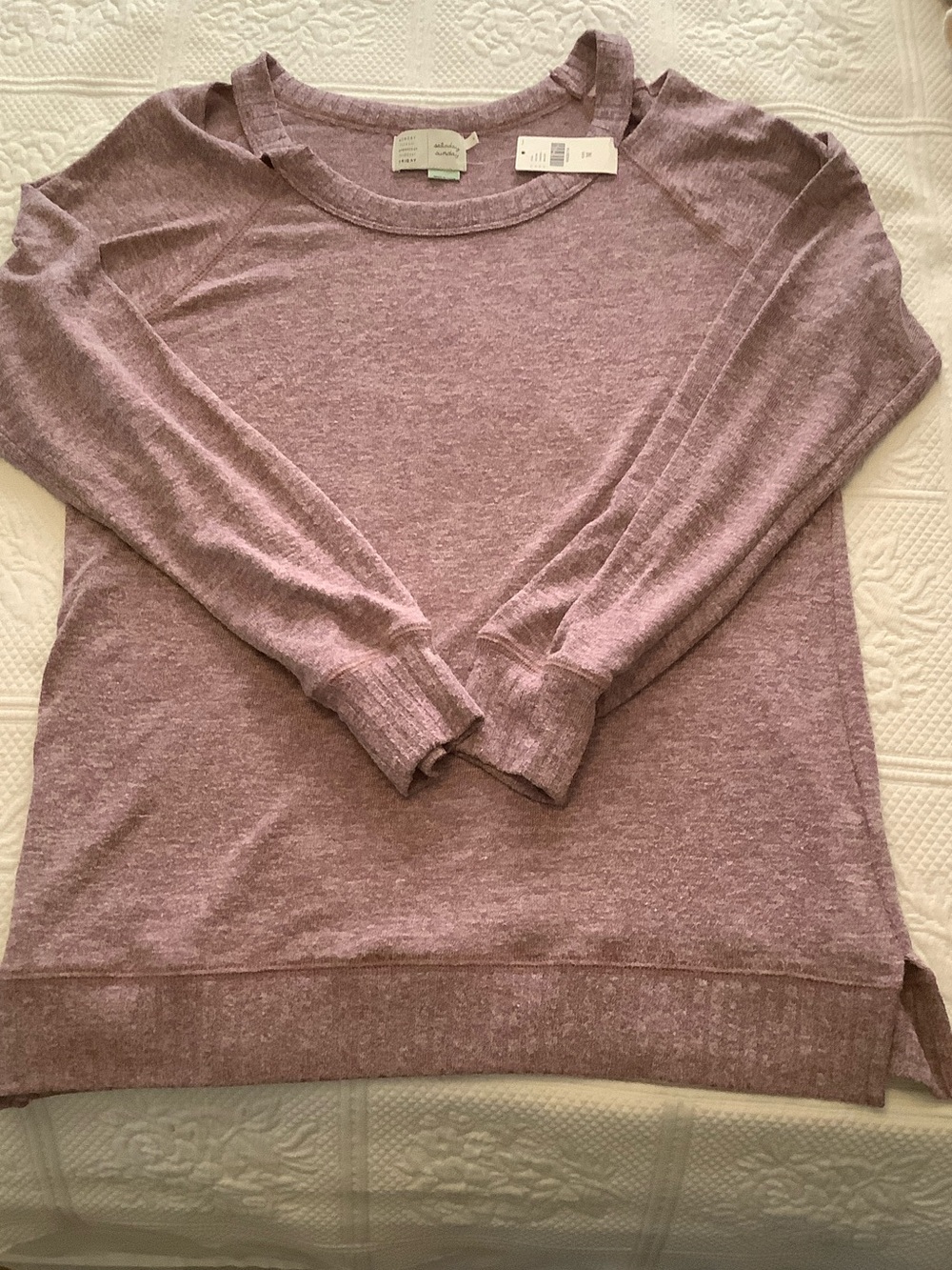 Anthropologie Heathered Mauve Crewneck Sweater - Picture 4 of 4